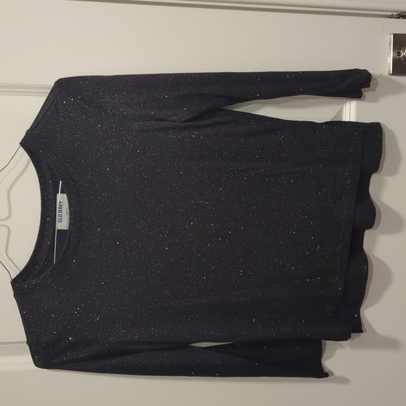 Long sleeve black speckled girls shirt - Picture 1 of 3